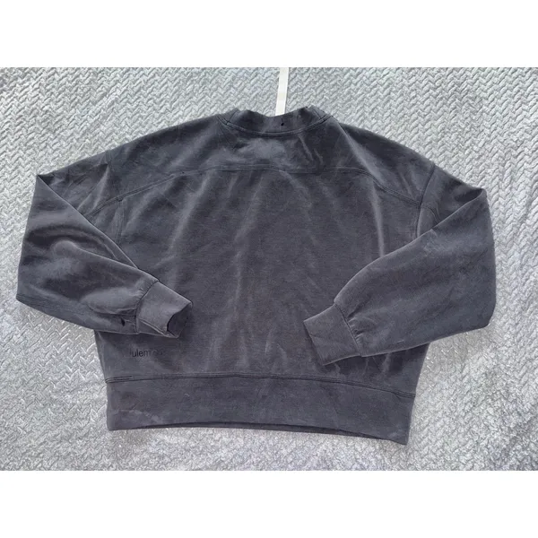 Lululemon Sweatshirt Womens Black Fleece Perfectly‎ Oversized Softstreme Sz 4 - Image 7