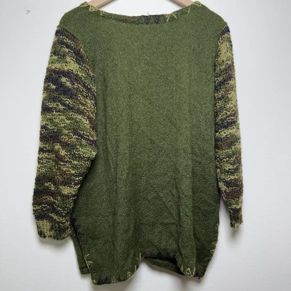 Women‎ Tie Front Goblincore Knit Cardigan Sweater Large Green Boho Gremlin - Image 7
