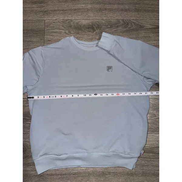 Fila Women Medium Light Blue Crewneck Sweatshirt Cotton Blend French Terry Retro - Image 8