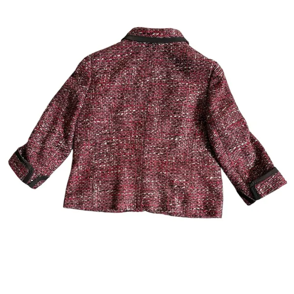Talbots Blazer Womens Size 14 Red Black Tweed Preppy Old Money Office Casual - Image 3