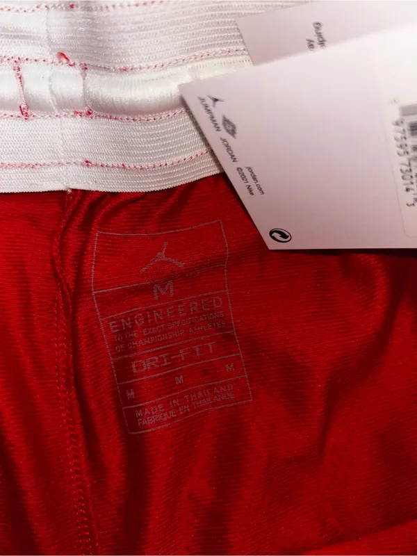 Jordan Red and White Women's Athletic Shorts - Image 4