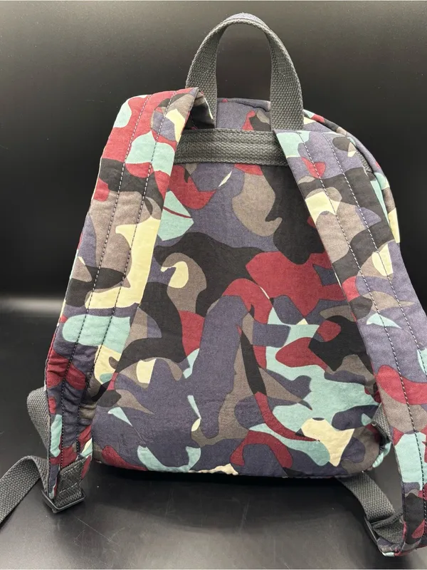 Kipling Paola Mini Backpack Camo‎ Tonal Design Compact Lightweight Blue Gray - Image 3