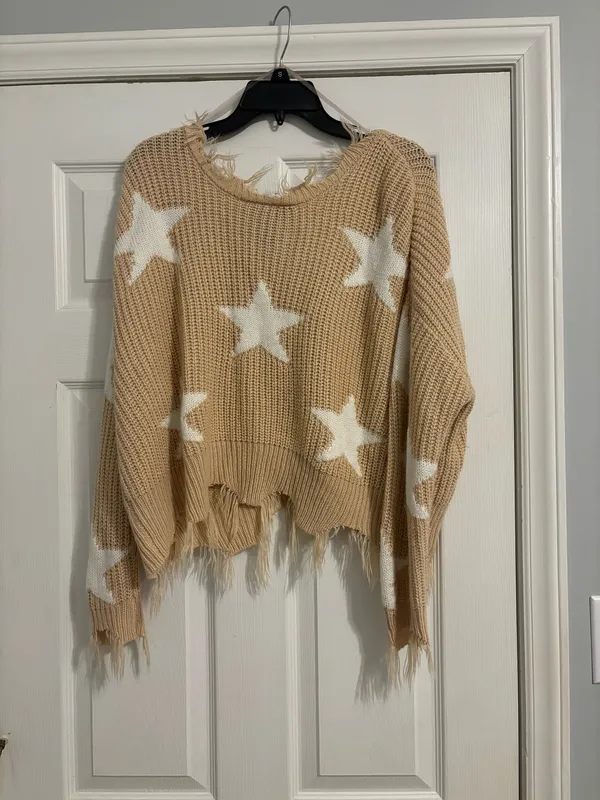 Polly & Esther Sweater Cropped Distressed - Image 3