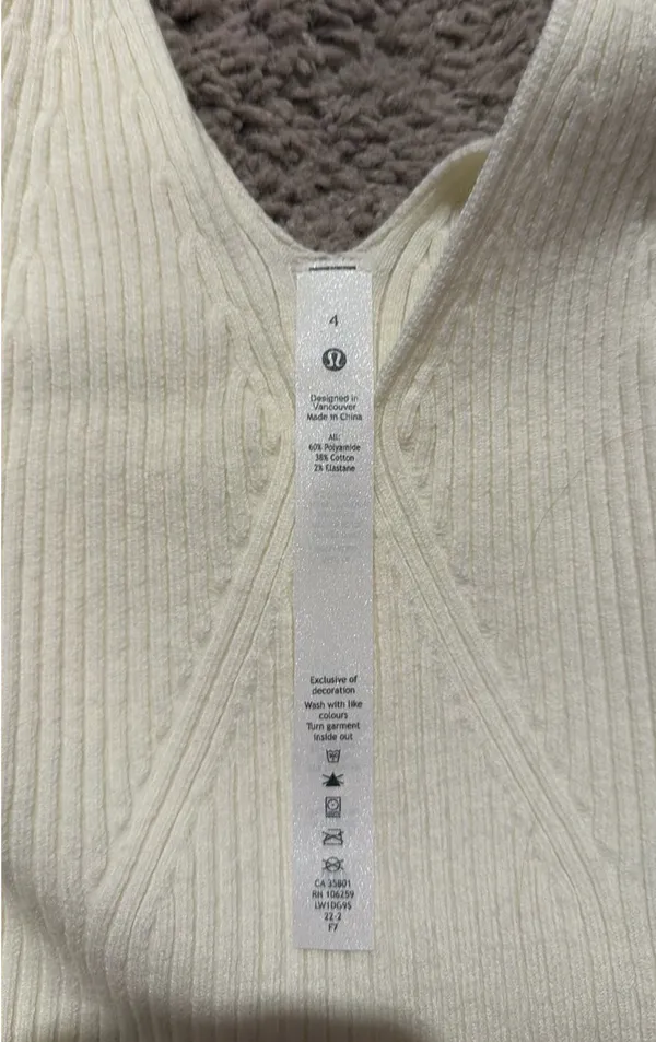 Lululemon Tank Top Knit Ribbed Cropped - Image 3