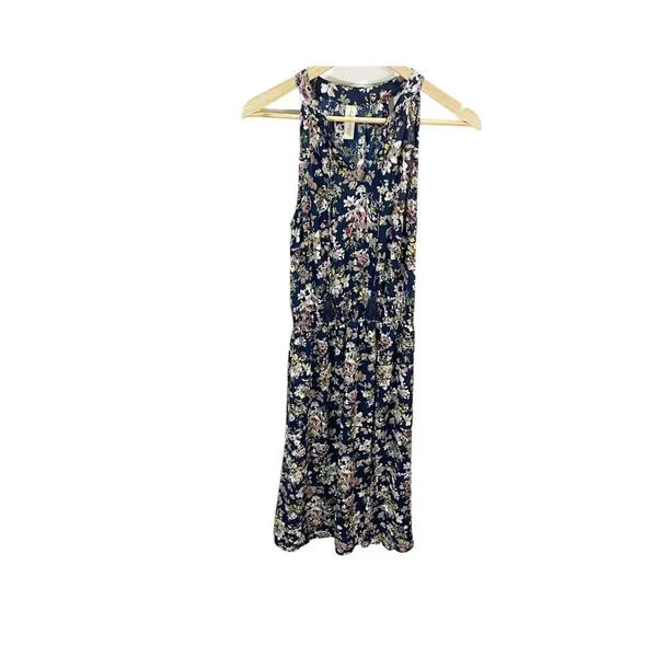 Allison Joy Floral Evereve Corbin Midi Dress S Blue Pink‎ Sleeveless A-line - Image 3