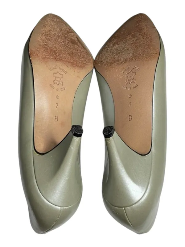 Vintage: Amalfi ❤︎︎ Monica Kitten Heel Pumps ❤︎︎ Pastel Mint Pearl Leather ❤︎︎ 7 - Image 13
