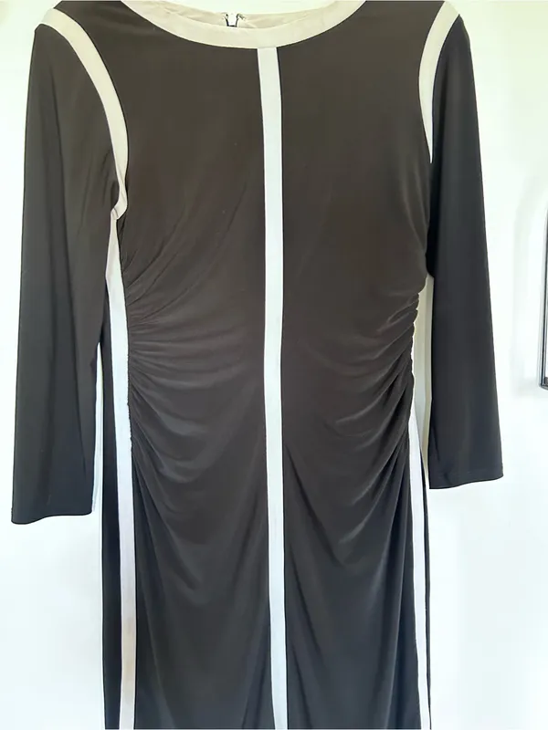 Lauren Ralph Lauren Black Long Sleeve Ruched Side Knee Length Dress Size 6 - Image 3