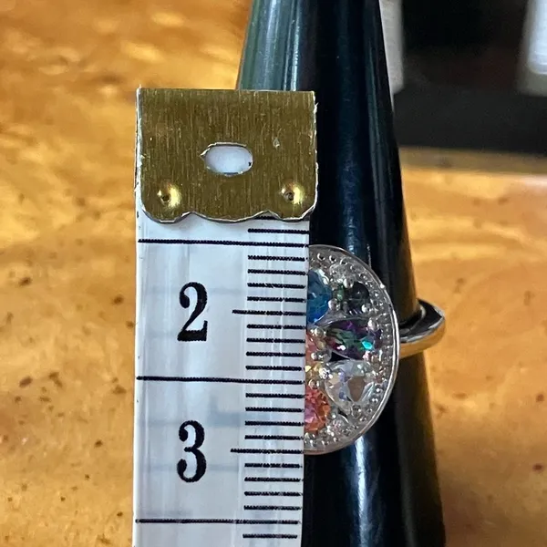 Multicolor Mystic Topaz Sterling Silver Ring Size 9.25 Blue - Image 7