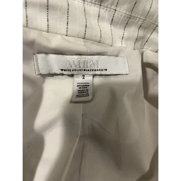 White House Black Market One-Button Blazer in Pinstripe Size 2 Ivory. - Image 5