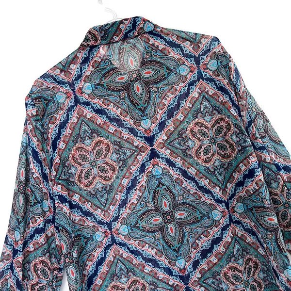 Chico’s Mosaic Print Resort Button Front Blouse - Image 7