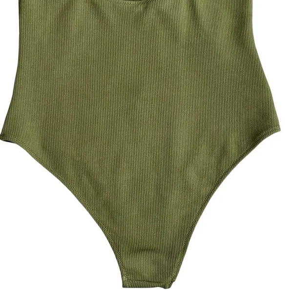 Cupshe One Piece Ruffle Wrap Swimsuit Women’s Size XL Textured Green Summer - Image 7