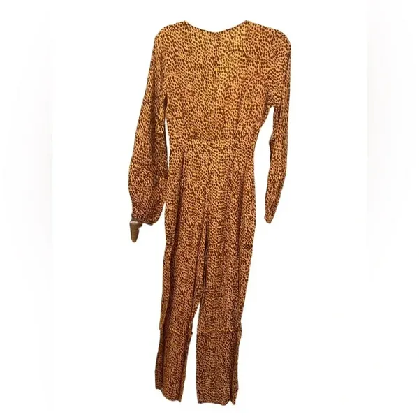 ✨ L*Space Danika Jumper Leopard Print Long Sleeve Wide Leg‎ Jumpsuit Sz S NWT ✨ - Image 3
