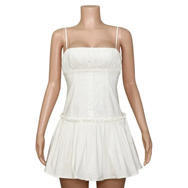 MAJORELLE Carly Cotton Poplin Mini Dress, White, XS - Image 4