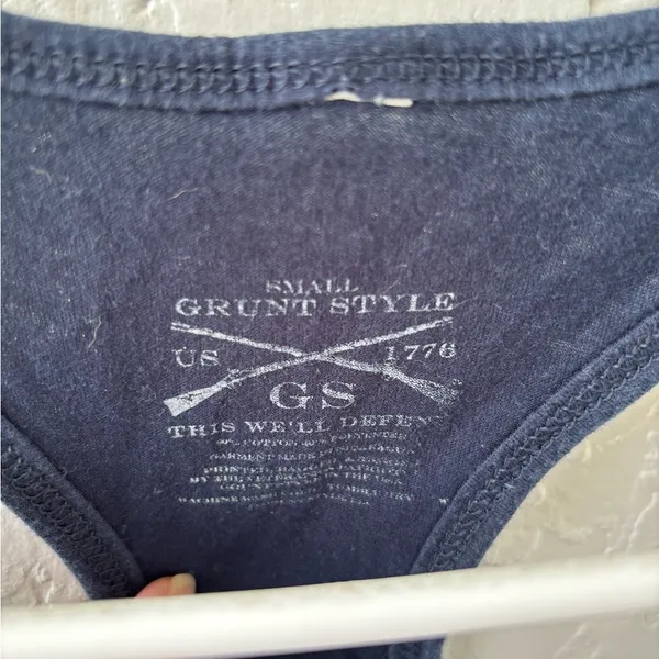 Grunt Style Navy Tank Top with Patriotic Design - Image 3