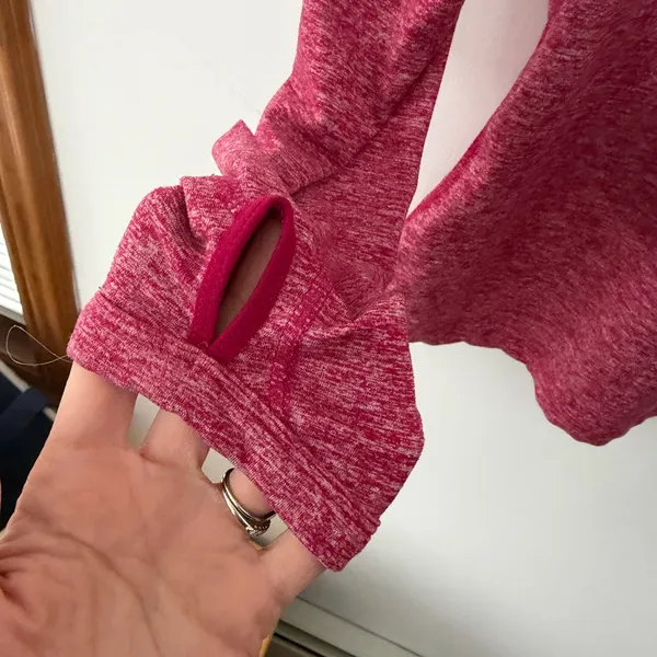 Nike Women's Long Sleeve Top in Heathered pink medium - Image 7
