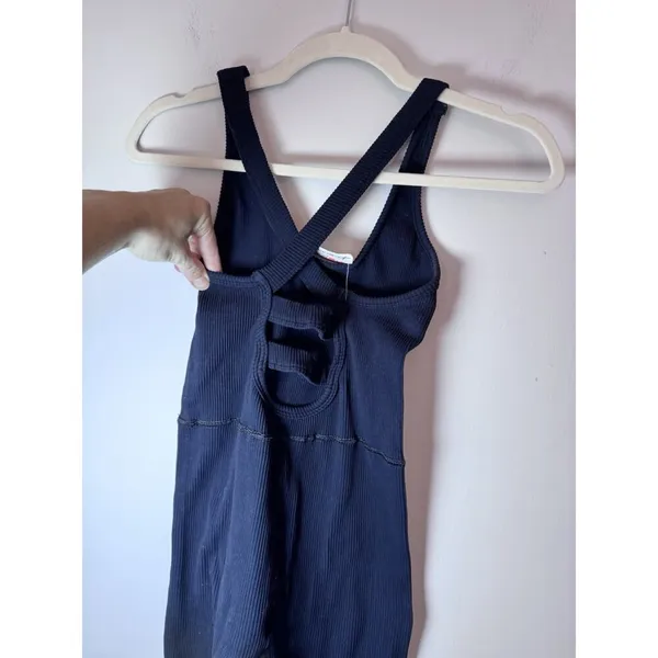 Free People Movement Free Throw One Piece | Size Small Black Ribbed, Logo Nwt - Image 13