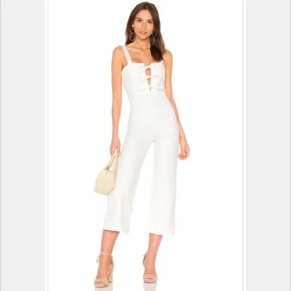 $165 Clayton x Revolve Darcie jumpsuit in white S - Image 9