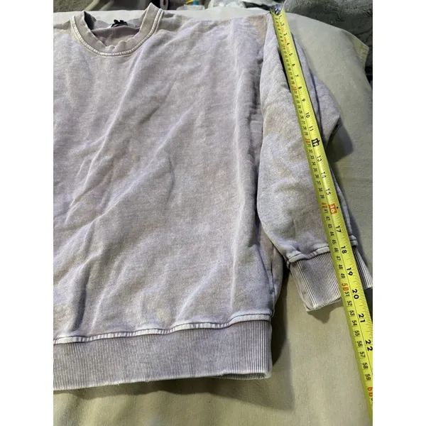 Free People x Falling Forward Washed Purple Slouchy Destroyed Sweatshirt L - Image 7