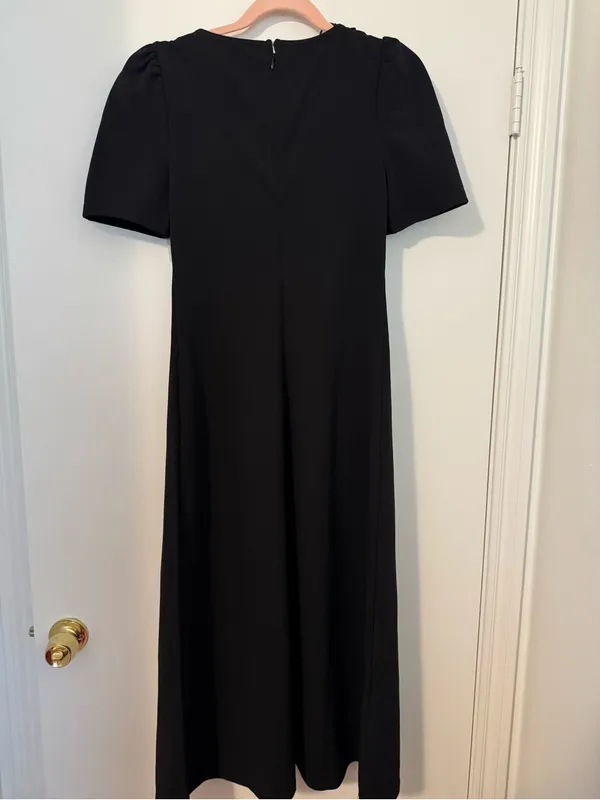 NWT Astr The Label Black V-Neck Bow Detail Midi Dress Size Small (S) - Image 7