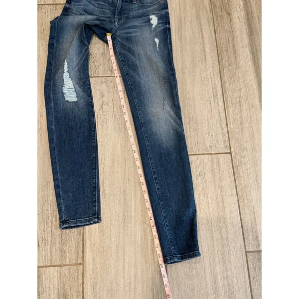 FRAME Granville Skinny Jeans Blue Distressed Low Rise Stretch Womens Size 24 - Image 3