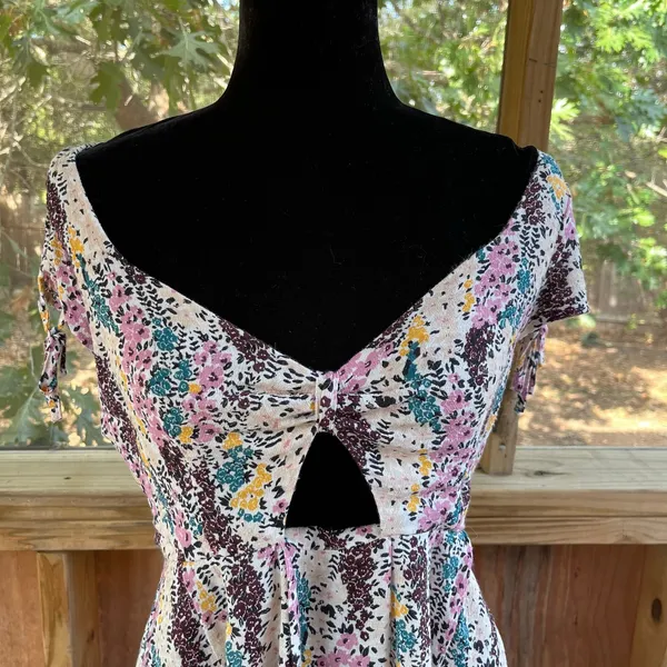 Free People Women's Miss Right Mini Dress Floral Cut Outs Size M - Image 6