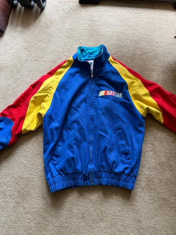 Vintage NASCAR Bomber Jacket Blue Size M - Image 3