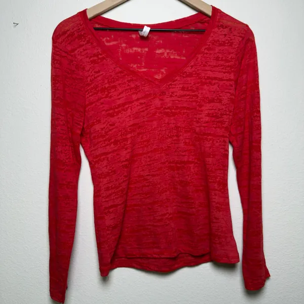 Splash y2k Women‎ Cyber Grunge Sheer Top XL Red Mall Goth V-Neck - Image 4