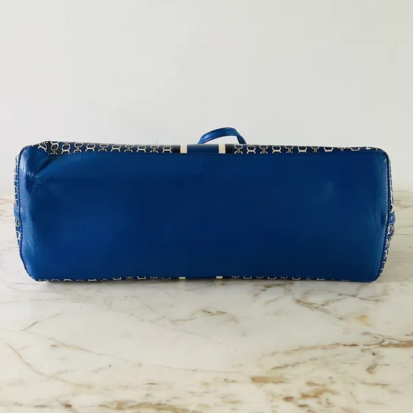 TORY BURCH Blue White Stripe Gemini Link Tote Bag - Image 4