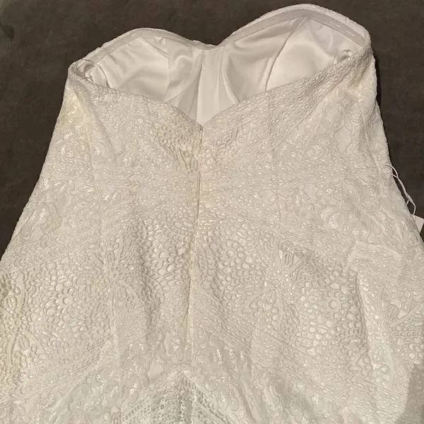Women’s Bohemian Wedding Dress Zip Up Back with Ivory Lining Size 18W NWT - Image 4