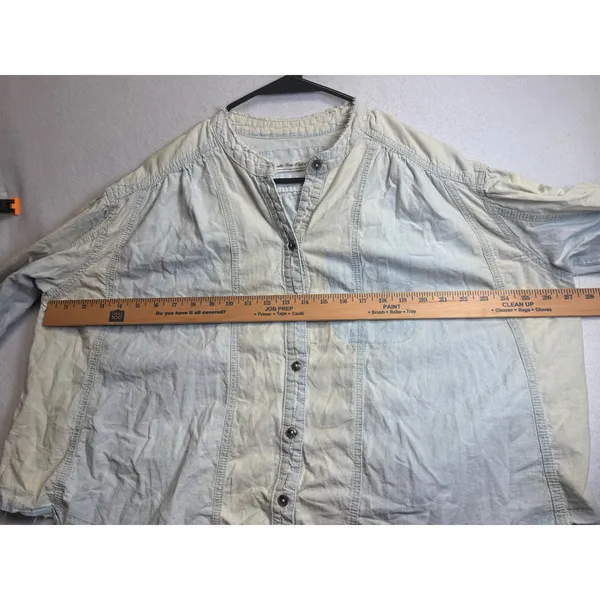 Free People We The Free Denim Button Down Top Light Wash Blue XS - Image 9