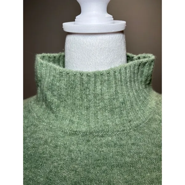 For the Republic Sage Green Wool‎ Blend Mock Turtleneck Sweater Large Cozy Hygge - Image 7