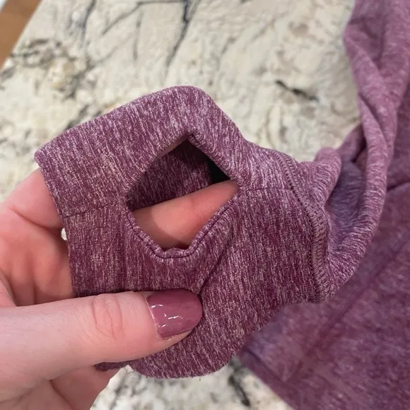 Lululemon Run Your Heart Out Pullover Quarter Zip in Heathered‎ Plum - Image 3