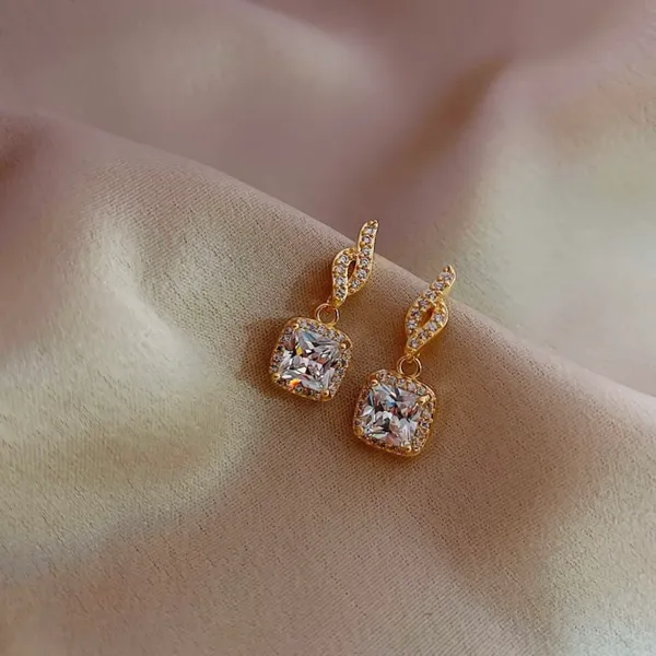 Elegant Luxury CZ Cubic Zirconia Dangle Drop Earrings for Women - Image 3
