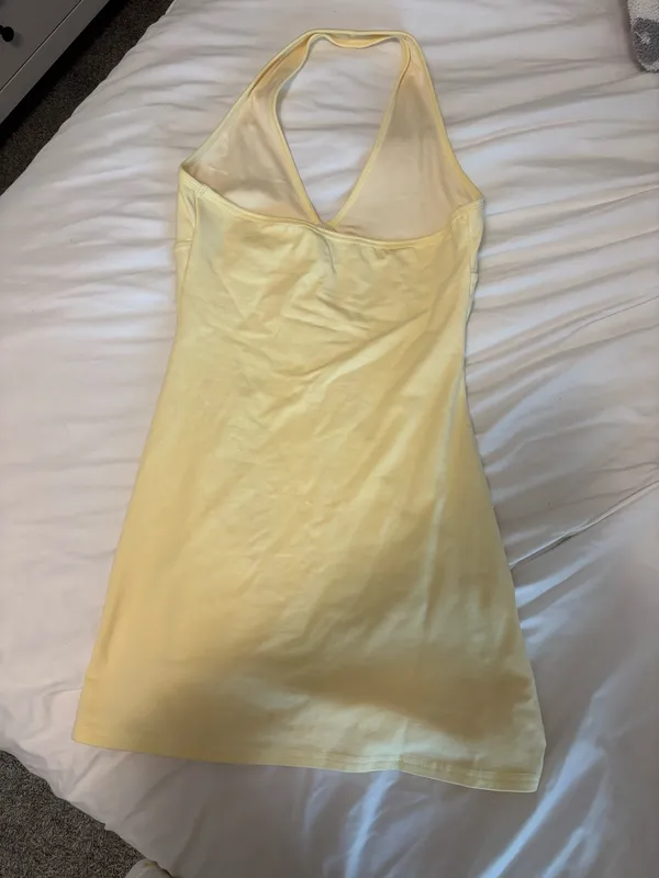 White Fox butter yellow halter dress - Image 4