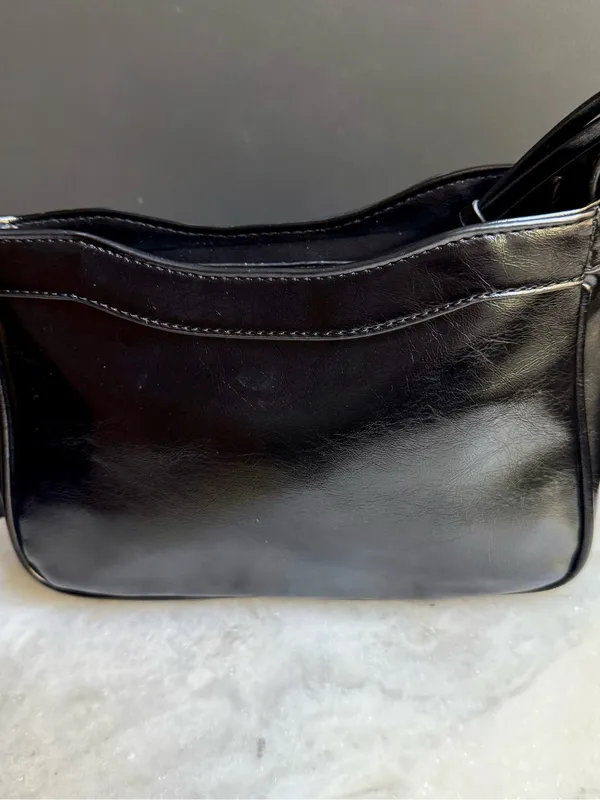 Pretty Simple Black Studded Crossbody Shoulder Bag (EUC) - Image 5