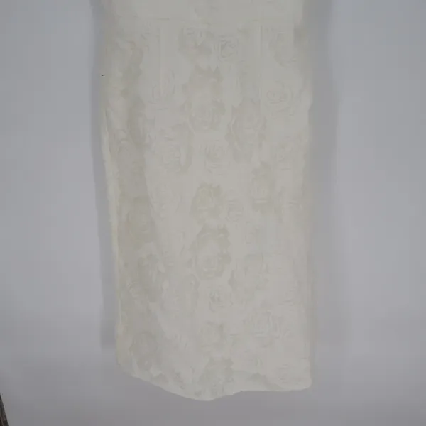 Lulus Odetta Burnout Puff Sleeve Lace-Up Midi Dress Womens Large White Floral - Image 4