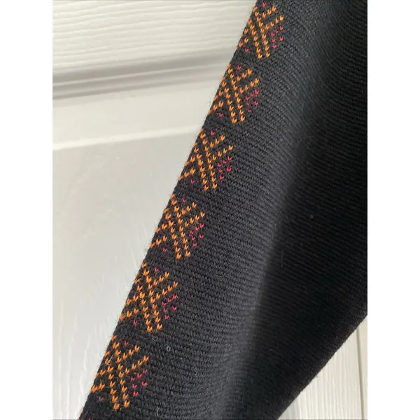 Meister Nordic Ski Sweater Womens S Black Wool Blend Quarter Zip Fair Isle Cabin - Image 4