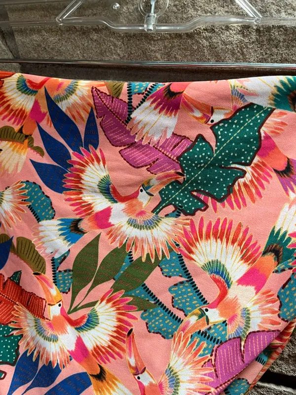 Skatie Bel Air Coral Paradise Print Bikini Top L Salty high rise bottoms xl NWT - Image 5