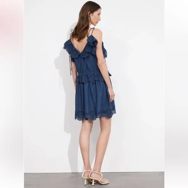 & OTHER STORIES Embroidered Strappy Mini Dress - Image 8