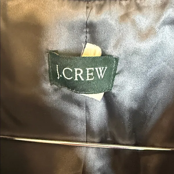 J. Crew 94%wool Classic Black long warm Trench Coat jacket sz 8 - Image 4