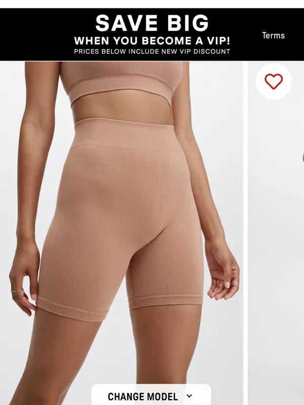 Fabletics medium Women's Peach/orange High-Waisted Seamless Biker Shorts - Image 5