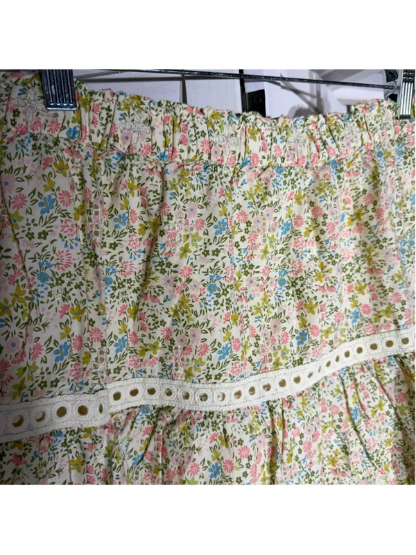 Vintage retro mini skirt floral eyelet lace fairy coastal cowgirl boho festival - Image 13