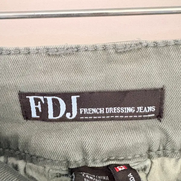 Olive Green‎ Wide Leg High Rise Pants with Stitch Detail Utility Trousers - Image 9