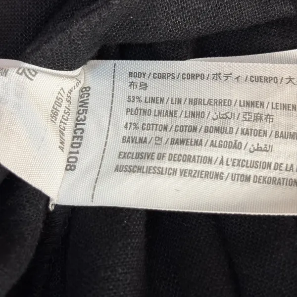 NWT Abercrombie‎ & Fitch Womens M (Long) Pants Black Wide Leg Linen Blend NEW - Image 14