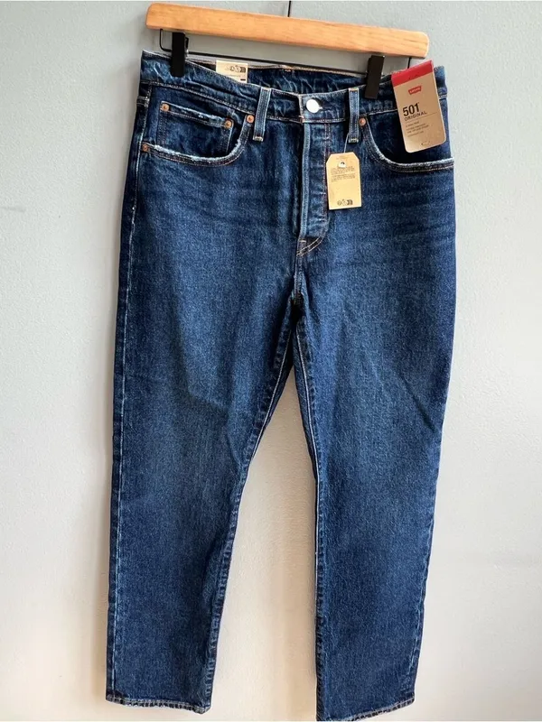 Levi's 501 Original NWT High Rise Straight Leg Jeans Dark Wash Women's Size 30 - Image 2