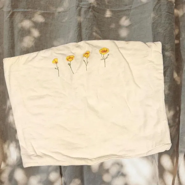 Tilly’s Vintage White Poppy Tube Top - Image 2