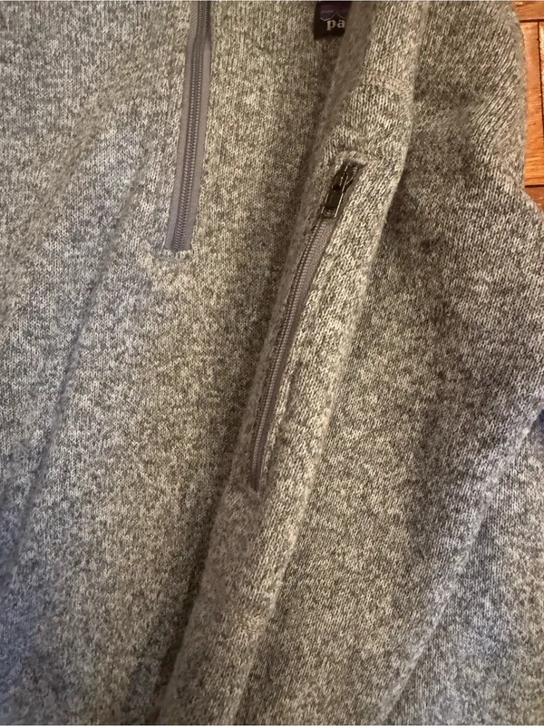 Patagonia Women's Better Sweater 1/4 Zip Fleece Pullover Size Large EUC GRAY - Image 4