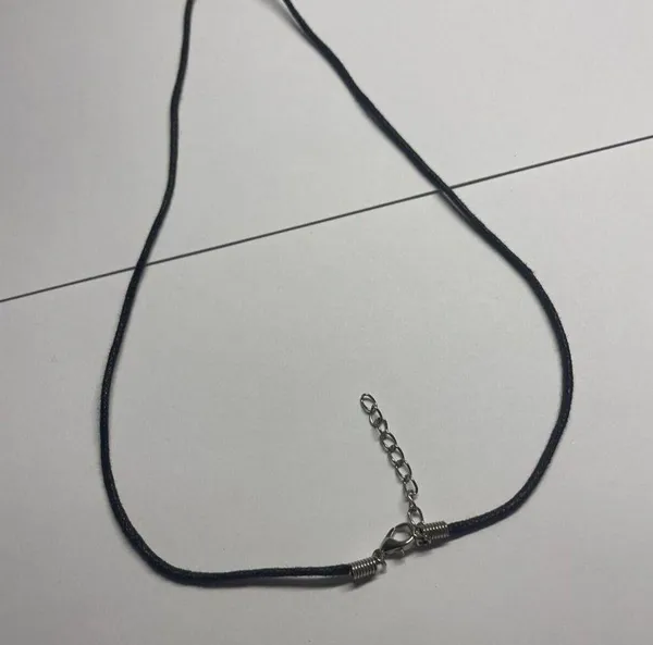Women’s Grey Natural Stone Pendant / Black Cord Costume Necklace - Image 12