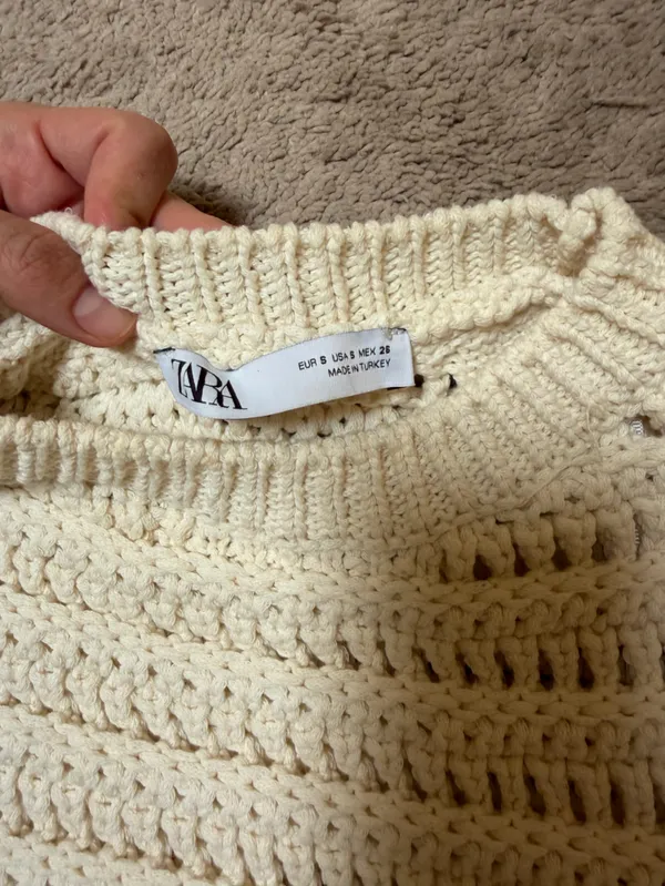 Zara Cream Crochet Fringe Tank Top - Image 4