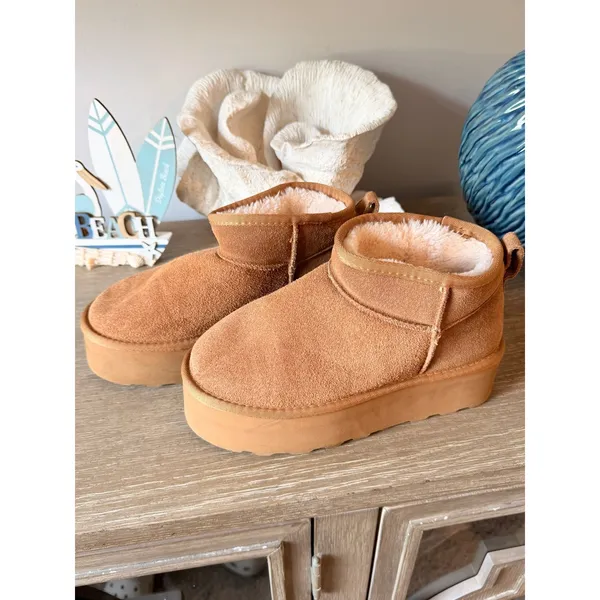 Cushionare Platform Ankle Boots Women Chestnut 7M - Image 5